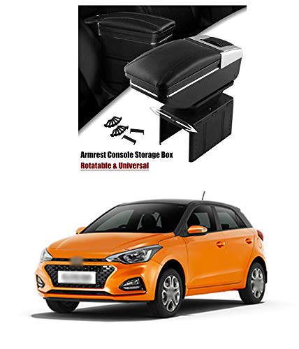 PRIKNIK Armrest with in-Built Glass Holder and Portable Ash Tray Arm Rest Console Compatible with E-lite i20