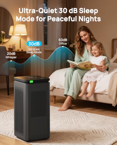 Image of Hepa Air Purifiers for Home up to 3600 Ft, 235 CADR, 30dB Quiet Operation | H13 True HEPA with Carbon Filter, Air Cleaner for Dust, Pollen, Pet Hair, Smoke, VOCs, Odors, Air Quality Display, Auto Mode