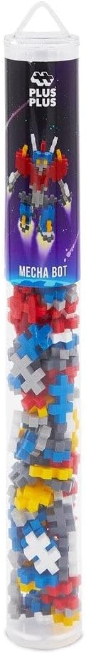 Plus-Plus 9604270 Creative Building Blocks Tube, Mecha Robot, Ingenious Construction Toy, 100 Pieces