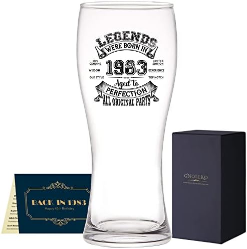 Happy 40th Birthday Gift for Men,Gag 40 Years Old Bday Present Idea for Him Her,40th Birthday Decorations for Men Women Dad Brother Husband,1983 Beer Glass