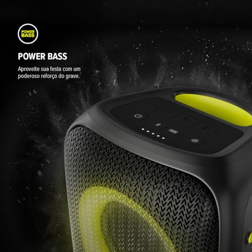 WAAW by ALOK Caixa de Som INFINITE 100 Bluetooth, Tipo Torre, Até 14h de Autonomia, 4 Alto-Falantes, TWS, 100W RMS glide