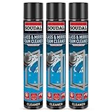 3x Soudal Glass & Mirror Aerosol Foam Cleaner 750ml