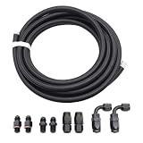 NLQR 4L60E 4L65E Automatic Transmission Cooler Line Kit Black -6 an Steel Braided