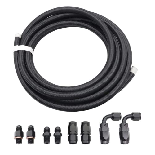 Nlqr 4L60E 4L65E Automatic Transmission Cooler Line Kit Black -6 An Steel Braided #TOP8