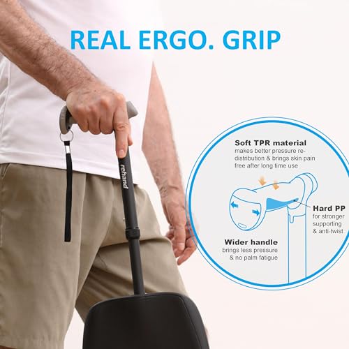 Image of REHAND Walking Cane with Seat,Lightweight Foldable, Adjustable, Collapsible Canes with Stool for Men & Women, Heavy Duty All Terrain Tip, Portable Walking Stick Chair for Seniors & Adults