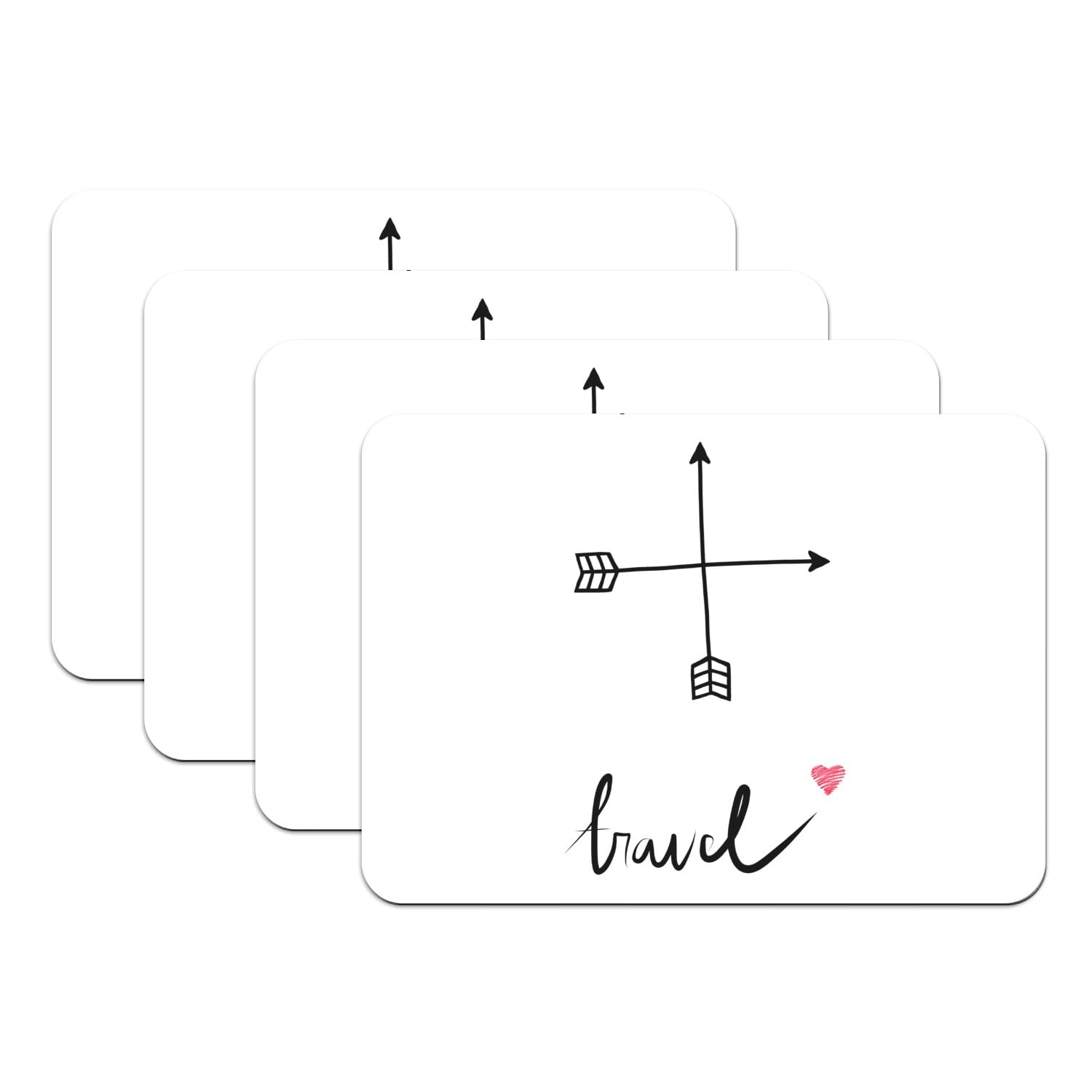 Sets de table dessous caoutchouc travel fleche dessin visite le monde wanderlust grand format