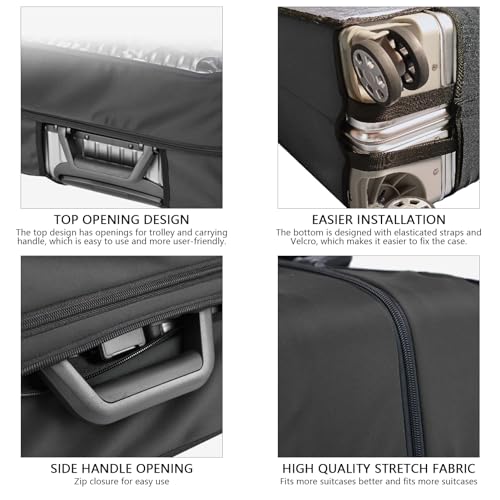 Linpr Transparent PVC Suitcase Cover, No Disassembly Required Clear Luggage Cover, Waterproof Travel Wrap Luggage Protectors (Black, 30)