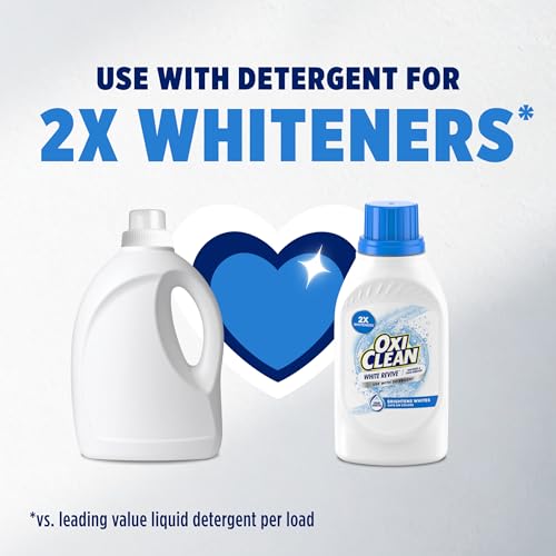 Image of OxiClean White Revive Whitener Laundry Liquid Additive, 45 fl oz | Revives Whites, 40% Better Whitening, Stain Remover, Water-Activated Oxygen Bleach, Chlorine Bleach Alternative, Color Safe