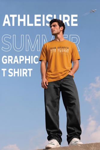 Image of Van Heusen Men's Athleisure Graphic T-Shirt - Comfortable Crew Neck| Soft Breathable Cotton Blend | Casual Wear Style | Summer Favorite | Style 60054