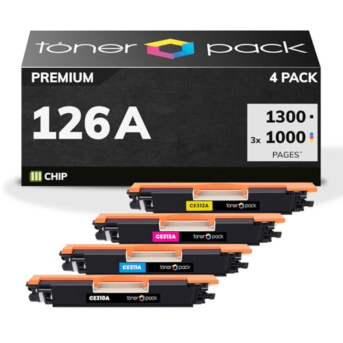 TONER PACK 126A Cartuchos de Toner Compatibles con HP 126A LaserJet Pro 100 Color MFP M175A M175A M175NW CP1020 CP1025 CP1025NW M176n M177fw M275 (Pack 4)