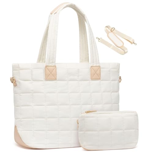 Grand sac de travail pour femme bandoulière matelassé chic avec zip