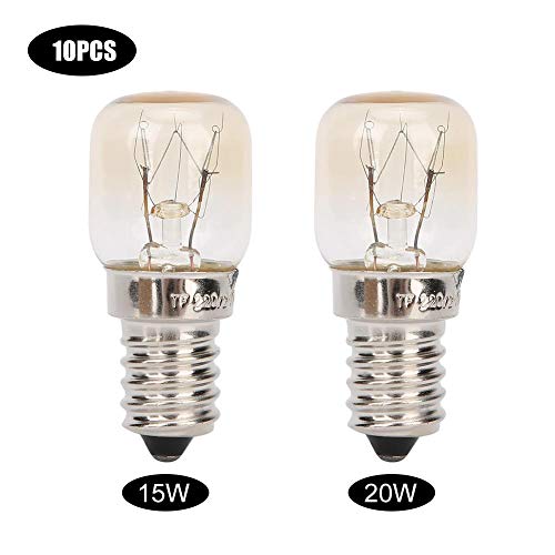 Preisvergleich Produktbild Duokon 10pcs 300 Hochtemperaturbeständige vernickelte Kupfer E14 Glühbirne für Mikrowelle Praktisches Zubehör(25W)