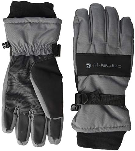 Carhartt Men's WP Waterproof Insulated Glove, Dark Grey/Black, Medium