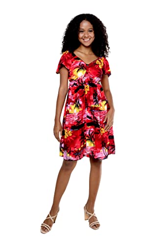 Image of Hawaii Hangover Family Matching Hawaiian Clothes, Sunset Red