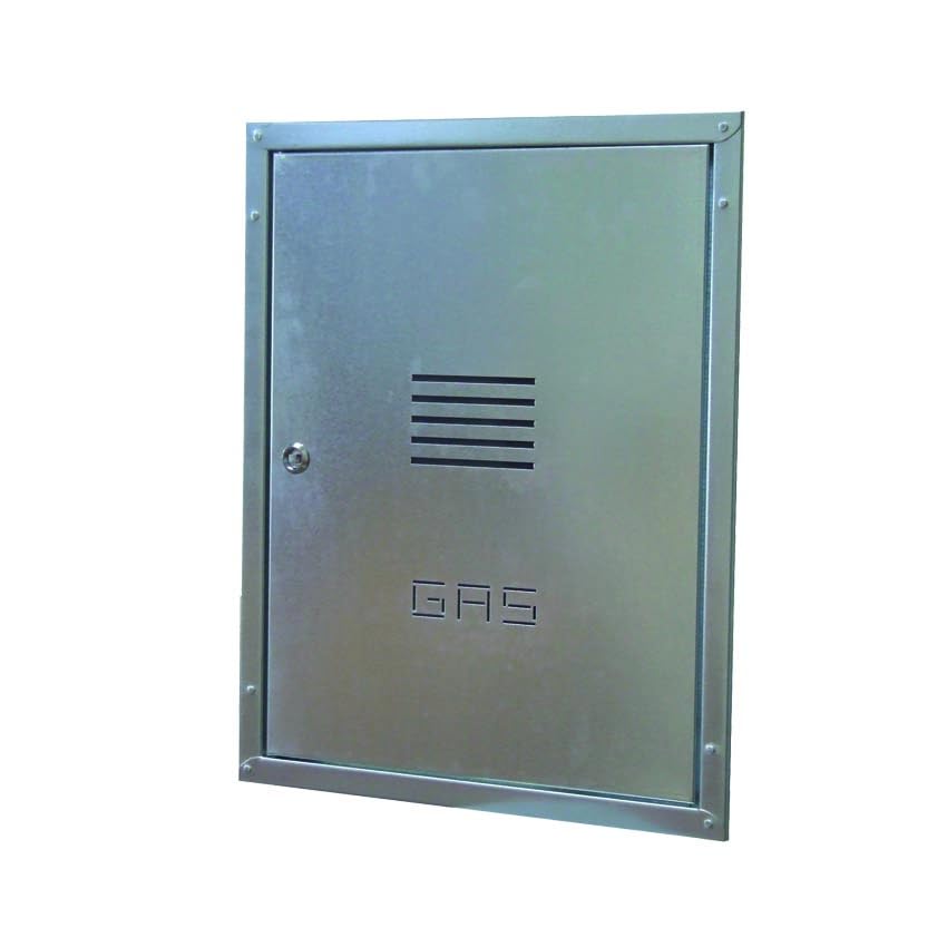Puerta empotrada para contador de gas con marco de chapa galvanizada h50 l30