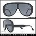 SA106 Bold Oversized Shield Thick Plastic Retro Racer Fashion Sunglasses All Beige