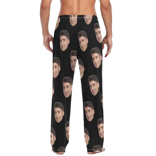 Solid Personalized Photo Face Pajama Pants for Men Custom Men's Pajama Bottoms Sleepwear Pj Lounge Pants2