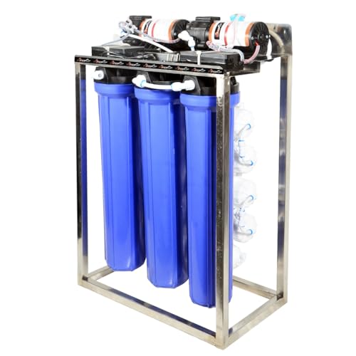 Image of PurePlus 50 Liter Commercial RO Water Purifier Plant with TDS Adjuster Blue Stainless steel Full Automatic with TDS Adjuster