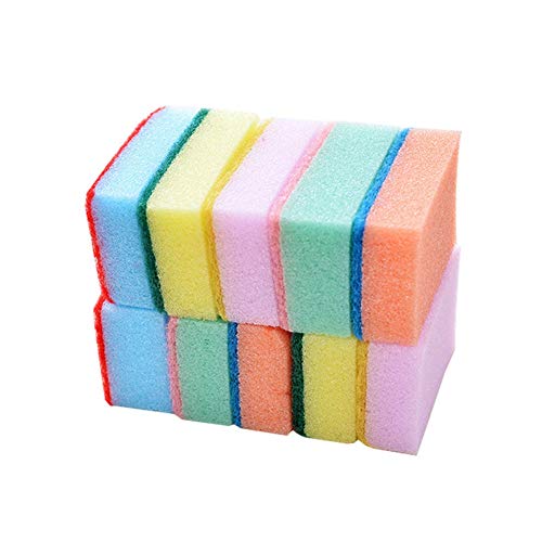 Clean Sponges, 10Pcs Dish Cleaning Sponges Colorful Kitchen Sponges Soft Scrub Dish Sponges Thickened Dish Sponge for NonStick Cookware