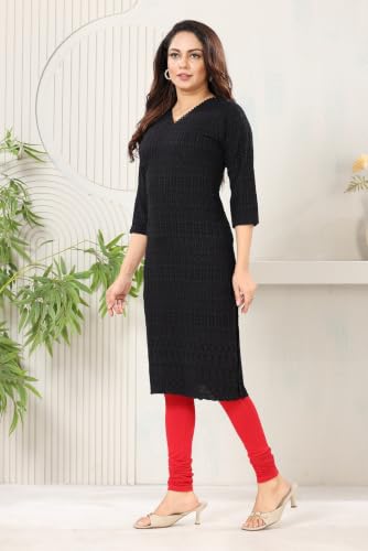 Image of DREAM & DZIRE Chikankari Kurti for Women of Cotton in Plus Size & Small Size.