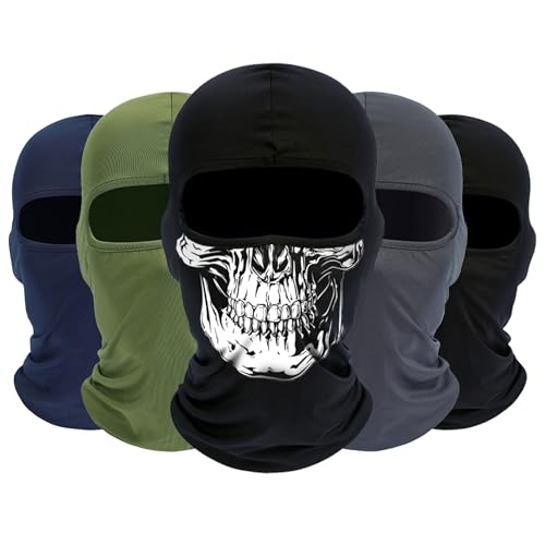 Image of ROXUN Balaclava Ski Mask, 5 Pack Neck Gaiter Motorcycle Summer Cooling | UV Protection Shiesty, Windproof Scarf for Men /Women, Face Mask, Versatile Use