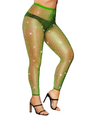 Image of VINICUNCA Sparkly Fishnet Stockings for Women Colorful Tights Plus Size