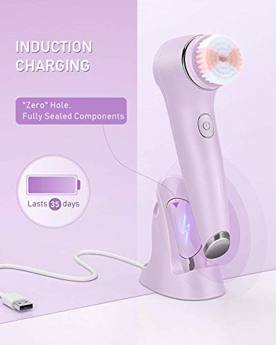 Liberex KC-5200 Spin Facial Cleansing Brush - Bi-directional Rotation Mode Face Brush with IPX7 Waterproof, Wireless Charging, 2 Different Brush Heads for Sensitive, Mixed and Oily Skin - Thumbnail 7