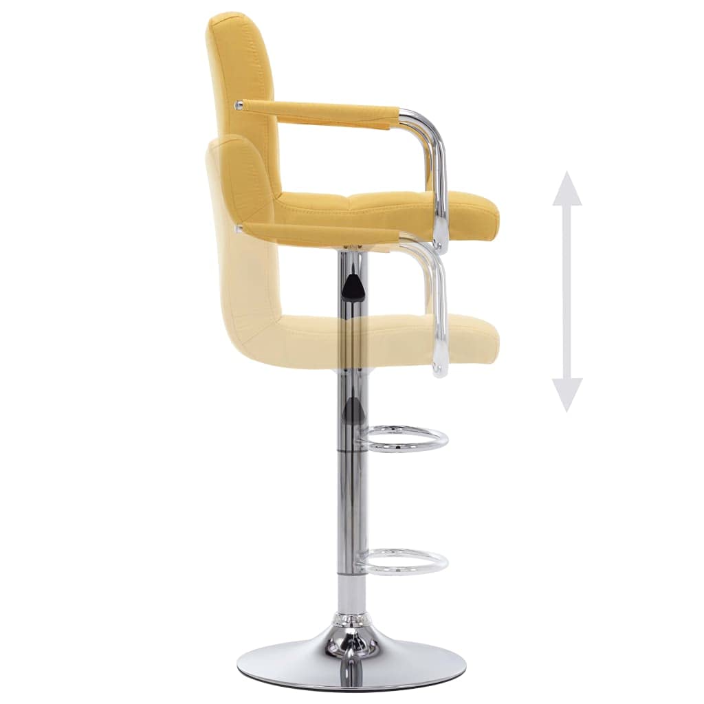 vidaXL Barhocker 2 STK. Gelb Stoff