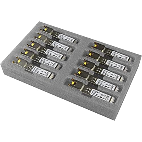 Image of StarTech.com Cisco GLC-T Compatible SFP Module (10 Pack) - 1000BASE-T - SFP to RJ45 Cat6 /Cat5e - 1GE Gigabit Ethernet SFP - RJ-45 100m - Cisco Firepower, ASR920, IE2000 (GLCT10PKST),Silver | 1GE Gigabit Ethernet SFP, SFP to RJ45 Cat6 /Cat5e, RJ-45 100m, (10 Pack), Cisco Firepower, IE2000