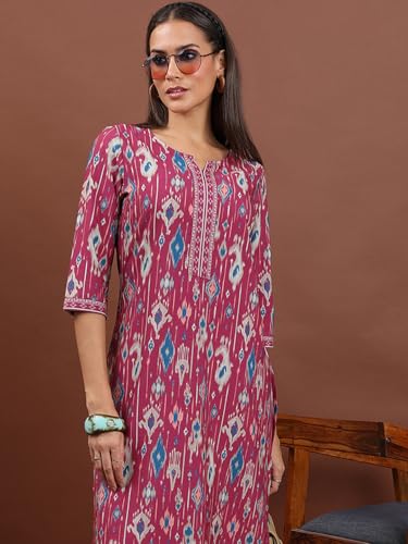 Image of Vishudh Women's Kurta | Regular Fit | Trendy Ethnic Top for Everyday Comfort