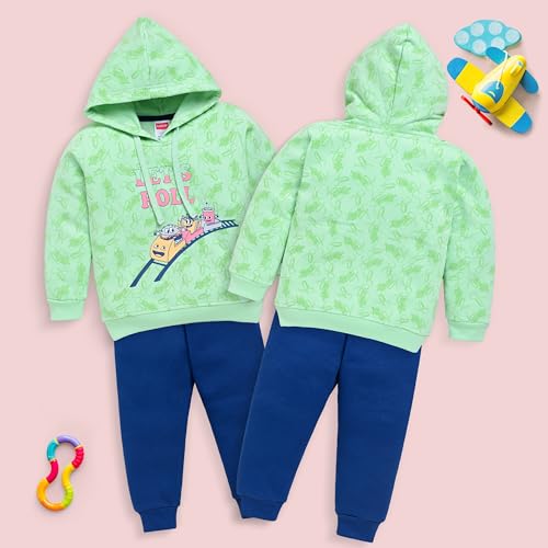 Image of LuvLap Baby Boys Full Sleeve Boys Hooded Sweatshirt & Pyjama Set