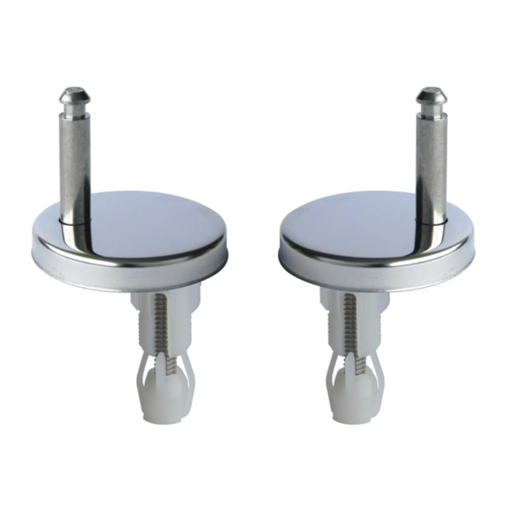Schläfer 4538020 – Pair of Universal Hinges for Toilet Seats in Thermoset, Set of Fixings in Chromed Steel, Detachable with Expansion for 14-16 mm Holes, Screwable from Top – 2 Pieces