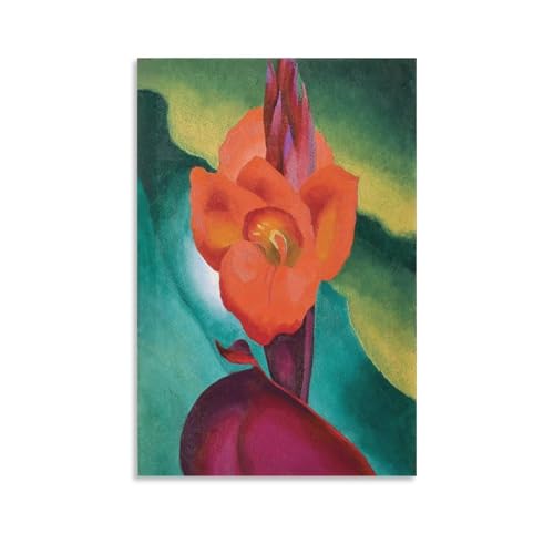 Décoration murale pour salon Georgia O'Keeffe Red Canna poster toile 60x90