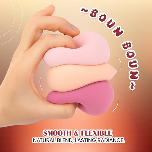 Image of Fashion Colour Just Dab!! 12PCS Makeup Sponge Set | Beauty Blender, Powder Puff & Cushion Puff | Foundation, Concealer & Powder Applicators | Soft, Flexible & Reusable | All Skin Types (04)
