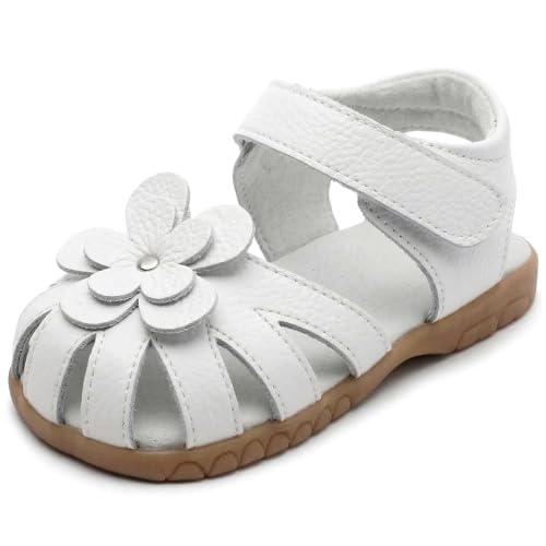 Image of Femizee Toddler Girls Leather Dress Sandals with Adjustable Strap