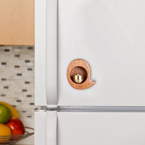 Campainha de madeira sem perfuração – Campainha magnética para porta, campainha de entrada decorativ