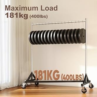HOKEEPER Commercial Heavy Duty Clothing Rack - Z Base Rolling Garment Rack, 181kg (400lbs) Capacity, Adjustable Height for Retail Shops, Boutiques, Home Bedroom & Flea Markets