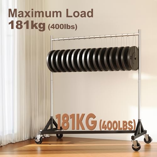 HOKEEPER Commercial Heavy Duty Clothing Rack - Z Base Rolling Garment Rack, 181kg (400lbs) Capacity, Adjustable Height for Retail Shops, Boutiques, Home Bedroom & Flea Markets
