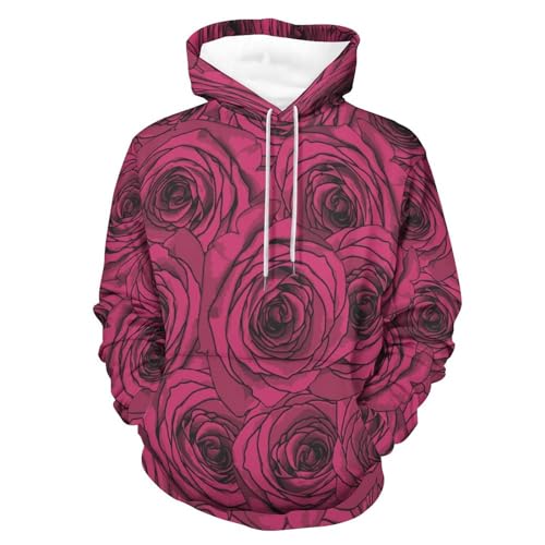 Sweats à Capuche Manche Longue Hoodie Rose S Doux et Décontracté UMENG