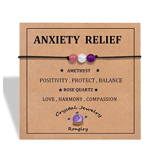 Ronglry Chakra Crystal Bracelet for Anxiety Relief