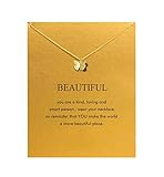 Hundred River Friendship Anchor Compass Necklace Good Luck Elephant Pendant Chain Necklace with Message Card (gold butterfly)