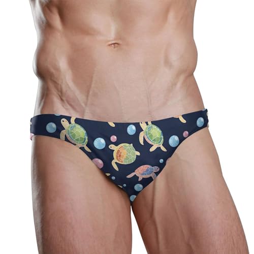 Cute Sea Turtle Swim Briefs for Men Swimsuit Bikini Swimwear S B04042182