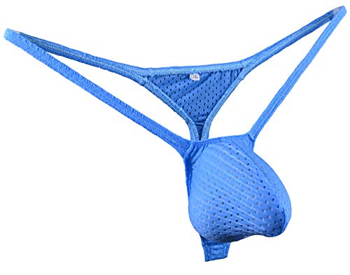 WOSESE Men's G-string Bulge Pouch Thongs Eyelet T-back Bikini WSS52