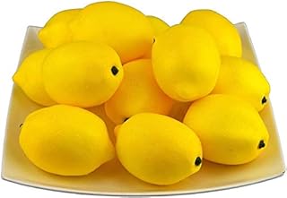 JEDFORE Artificial Lemon Lifelike Simulation Fake Fruit Lemons for House Kitchen Party Decoration Yellow 12pcs Set