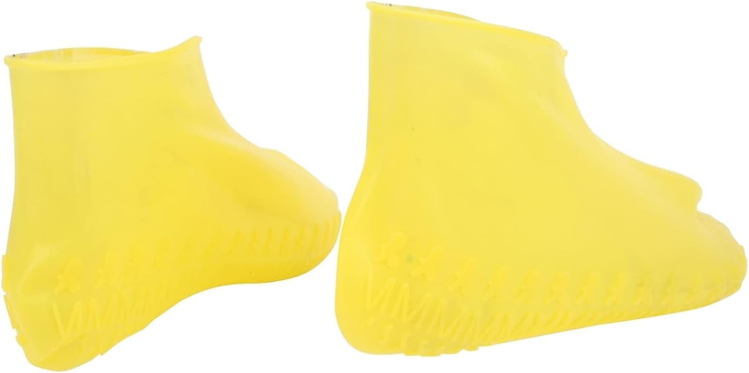 GS E-Com Silicone Shoe Covers, Yellow Silicone Rain Boots Cover Reusable for Fishing for Snowboarding for Skiing for Rainy Days