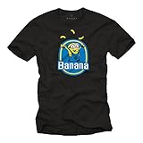 Herren Kurzarm T-Shirt Banana Minions T-Shirt schwarz Größe L