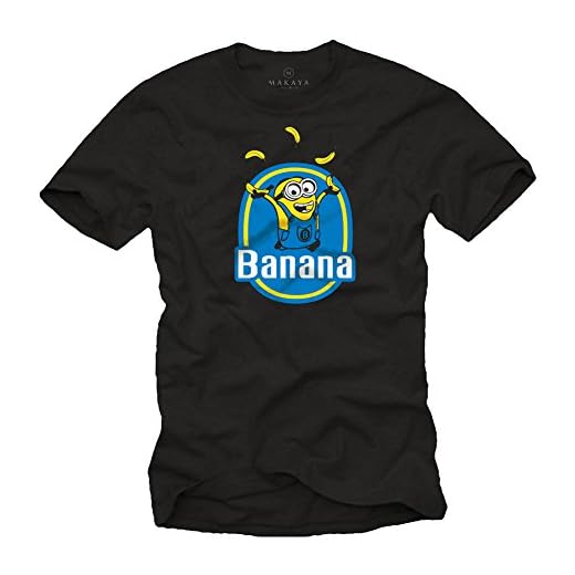 Camiseta Negra - Minions Banana - Talla L