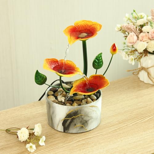 YOQUATE Fonte de água de mesa fonte de cachoeira interior requintada mesa de meditação fonte de água