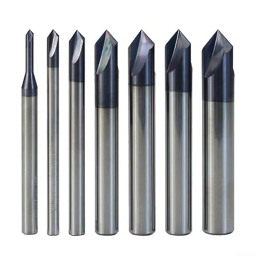 Carbide 90 Degree Chamfer End Mill, 3Flute Cutter for Steel and Aluminum (D8)