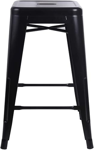 Miniatura 145 de GIA Taburete de mostrador sin respaldo de 24 pulgadas, cantidad de 4, bronce con asiento de madera clara Negro -,Café,Gris,gris, (Gun